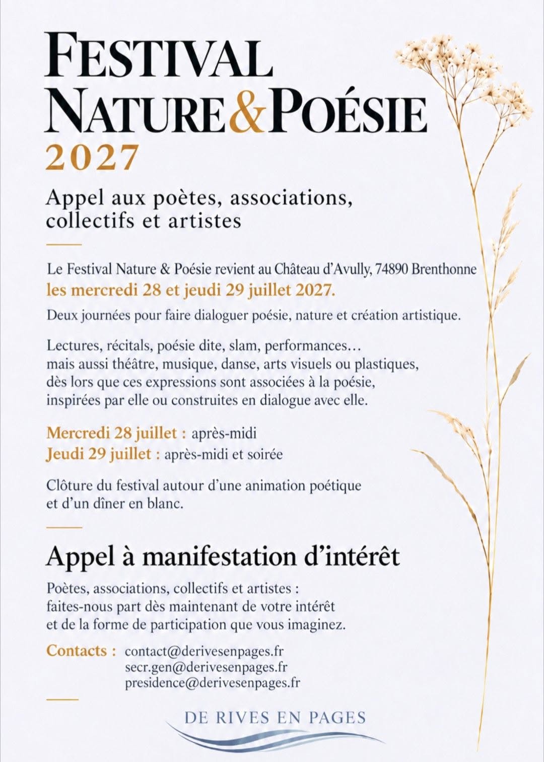 Festival Nature & Poésie