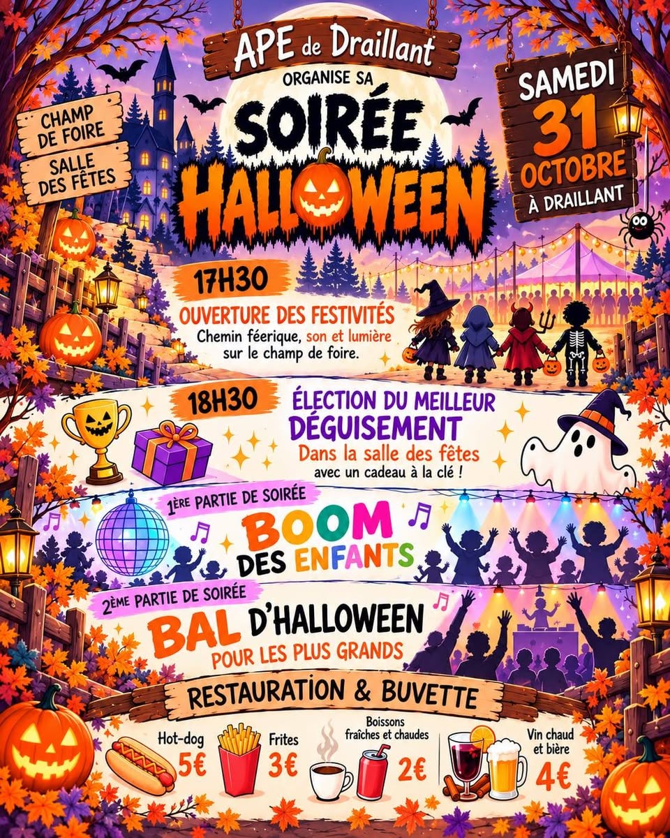Soirée Halloween à Draillant