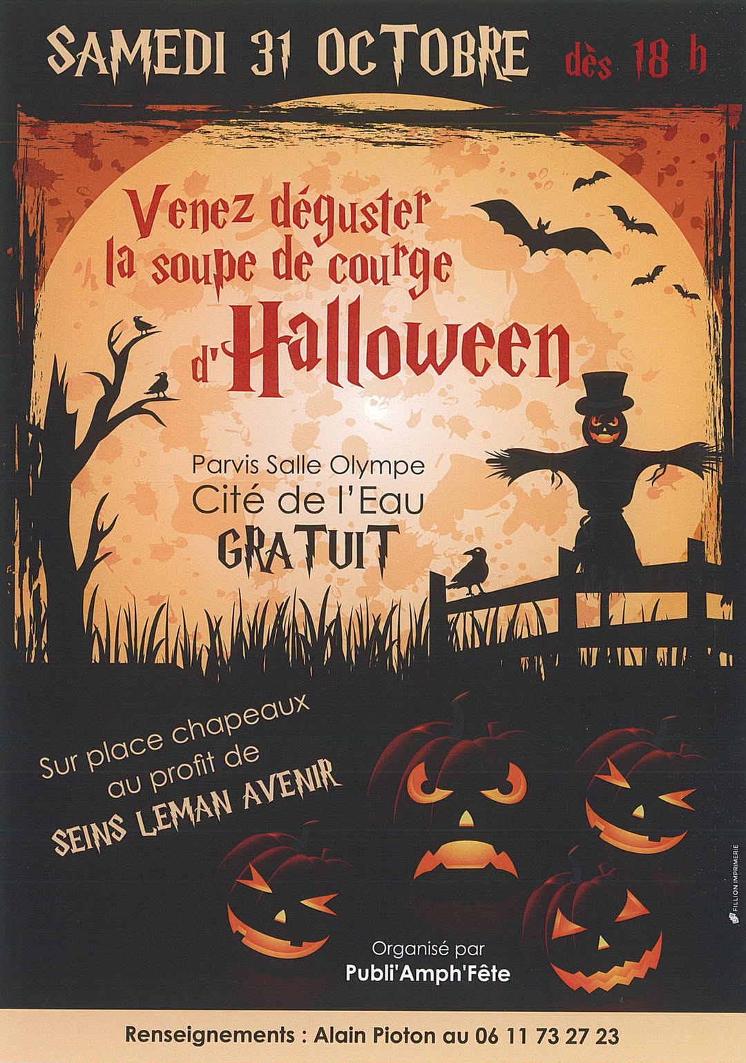 Soupe de courge d&rsquo;Halloween