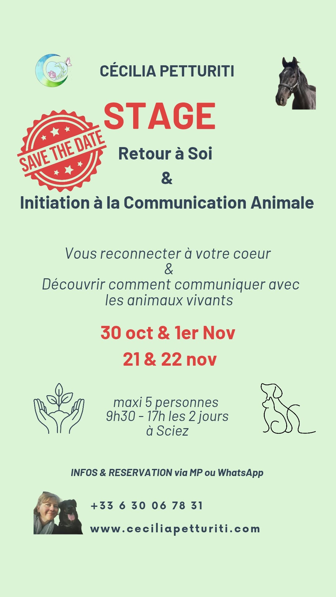 Stage retour à soi & initiation à la communication animale