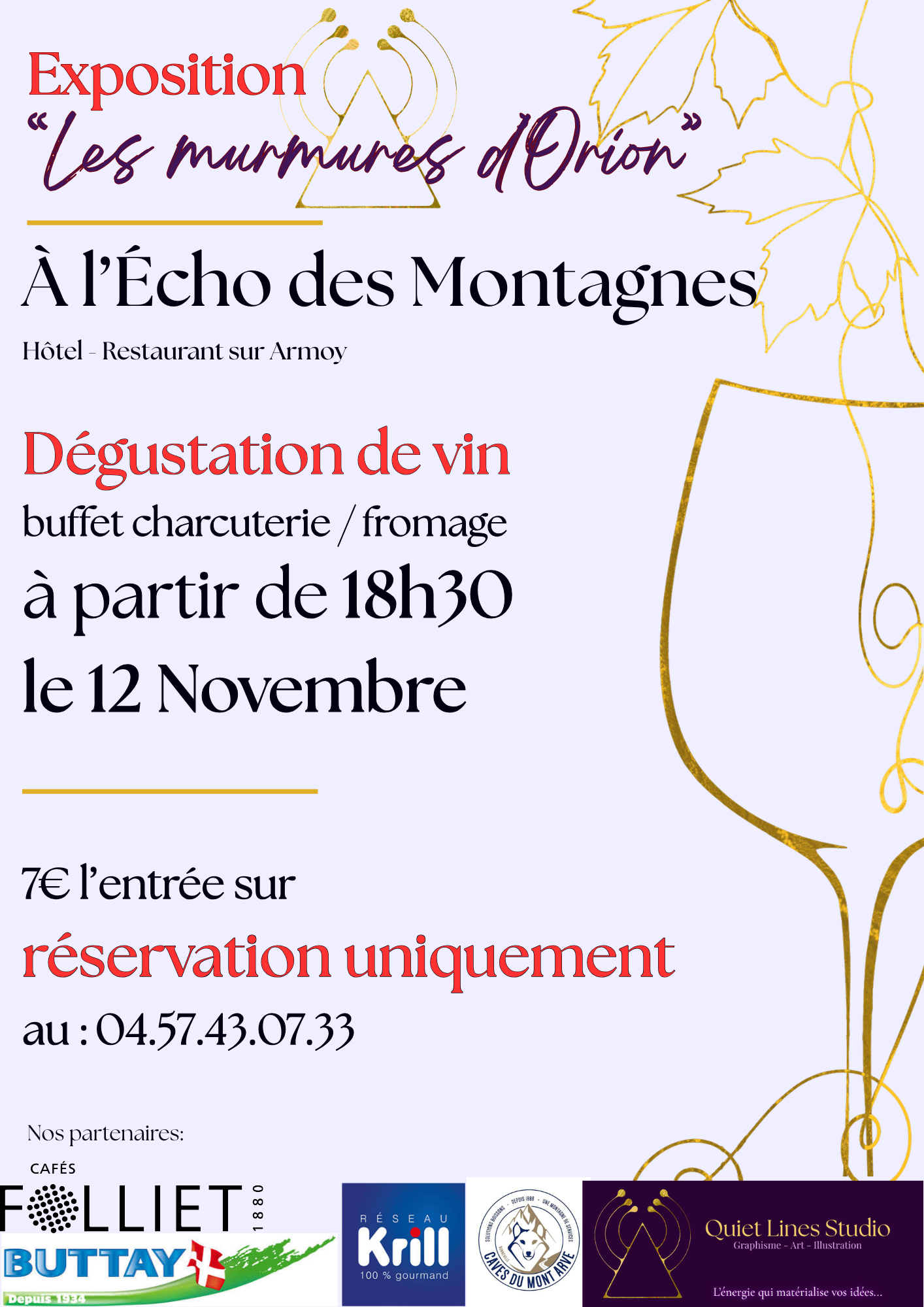 Soirée dégustation de vin, buffet & exposition artistique